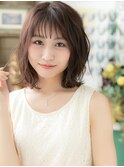 くせ毛風シースルー前髪小顔鎖骨ミディアムh戸頭20代30代40代!