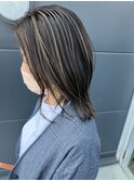 ハイライト×ボブ×外ハネ