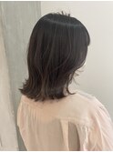 【 YOKE 】ミディアムロブ結べるボブラベンダーブラウンくびれ