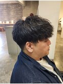 刈り上げマッシュショート前下り波巻きツイストスパイラルパーマ