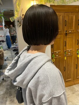 ナルヘアー 越谷(Nalu hair) 30代40代50代越谷/肩上ボブ/暗髪/長めショートボブ