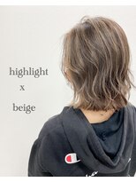美容室 アクイール グラッセ(Accueillir grace)&nbsp;コントラストハイライトカラー☆ベージュ