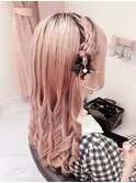 サイドあみこみダウンスタイル