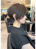 ショートボブ髪型40代50代60代前髪あり前髪なし【橋本】