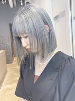 ミディアムボブ外ハネボブ前髪カットくびれミディ_ba409042