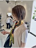 ミニボブ タッセルボブ グレージュ 髪質改善トリートメント