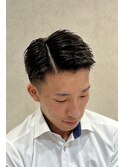 七三カジュアルショートスーツ短髪黒髪ツーブロック