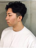 オールバック ナチュラルパーマ ツーブロック 20代【札幌】