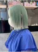 【GEEKS渋谷】ミントグリーン/伸ばしかけミディアム/ハイトーン