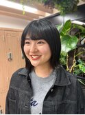 ボブ/外ハネ/切りっぱなしヘア/西新/百道浜
