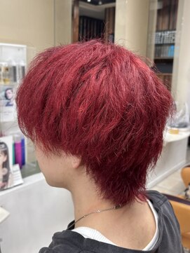 クオリス 上板橋店(QUALIS) 夏◎赤髪×ウルフで攻める!20代30代メンズ