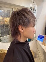 シェノン 赤羽店(CHAINON)&nbsp;メンズマッシュショート×ウルフの組み合わせシルバーグレージュ