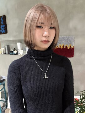 ハウ 心斎橋(how) 裾カラー◎ 切りっぱなしボブ×外ハネ20代30代