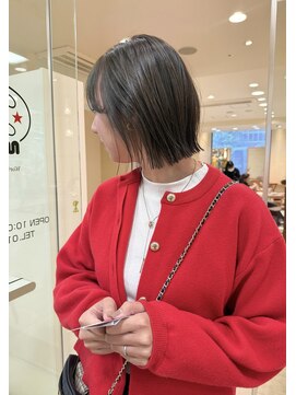 モリオ フロム ロンドン サッポロファクトリー店(morio FROM LONDON) morio札幌　札幌ボブ　外はねボブ　レイヤー　オリーブカラー