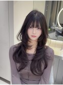 韓国カール顔周りレイヤーカットブリーチなし[熊本/上通/下通〕/