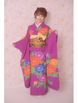 アリエス 渋谷駅東口店(Aries)の写真/着付け【袴￥7,300/訪問着,留袖￥7,800/振袖￥8,800】お荷物郵送可能!渋谷駅近くのヘアセット&メイクサロン