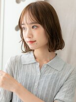 モッズヘア 越谷(mod's hair)&nbsp;ミルクティーベージュ毛先パーマ小顔抜け感ボブY越谷20代30代