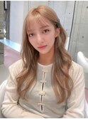 韓国ヘア◇色素薄めハイトーンカラー顔周りレイヤーカット