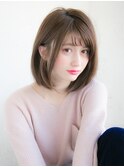 内巻きボブ 小顔ヘア 大人かわいい