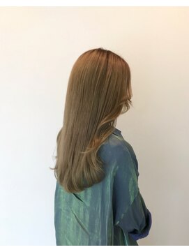 エンリッチヘア(enrich hair) 韓国人風ロングレイヤー・ワンカール　ハイトーンカラー