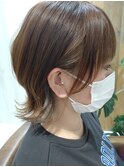 ハイトーンインナーカラー×くびれボブ