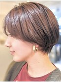 丸みショート×ナチュラルブラウン×簡単スタイリング
