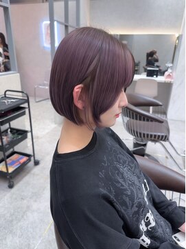 ロンド レア 天神大名店(Lond Le’a) 天神大名ダブルカラーケアブリーチラベンダーカラー韓国ボブ