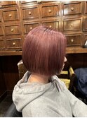切りっぱなしボブ×チェリーレッド