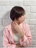 小顔丸みショート×シースルーバング