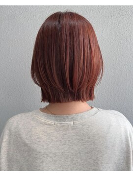 チュラバイアルティナ 海老名(Chula by artina) アプリコットオレンジ　レイヤーボブ　チェリーレッド