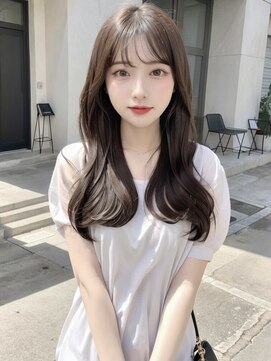 エルプラス(L plus) 韓国レイヤー/シースルーバング/艶髪ブラウン/似合わせカット
