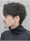 銀座フェザーパーマセンターパート波巻きスパイラルパーマメンズ