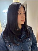 ロングレイヤー/顔まわりカット/透明感/ハッシュカット
