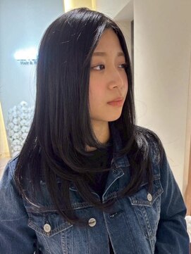 エンター 天神店(ENTER) ロングレイヤー/顔まわりカット/透明感/ハッシュカット