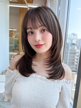 アフロート エル 錦糸町(AFLOAT L) 20代に人気！顔周りの後れ毛がかわいいシャギーレイヤーロング