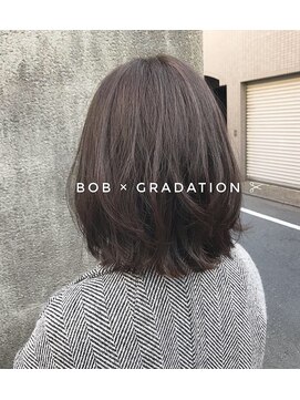 リンク ヘアスペース(Link hair space) 【Link】[お客様スタイル97］#ボブ#切りっぱなし#グレージュ