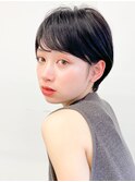 30代40代50代/ハンサムショートパーマ/小顔/前髪/黒髪/暗髪