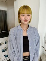 クリアー オブ ヘアー 藤が丘店(clear OF HAIR)&nbsp;パツっとボブ×イエロー