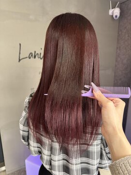 ラニシス ヘアー(Lanisis Hair) 縮毛矯正でサラツヤヘア!レッドピンク!