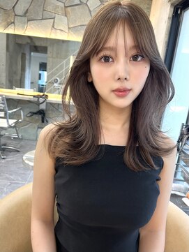 サイン 表参道(SIGN) 韓国ヘアグレージュカラーブリーチ無し髪質改善イヤリングカラー