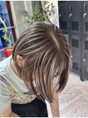 アンブレラカラーラテカラーオンブレインナーカラーブリーチボブ