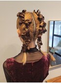 お呼ばれヘア　リボンアレンジ