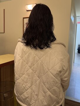 〈浅草 半個室〉ミディアムパーマ×オリーブブラウン