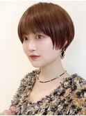 Say.丸みショートレイヤーショートブリーチコーラルオレンジ青山