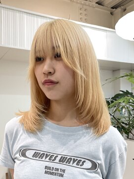 ミーム 原宿 表参道(meme) ◎ブロンドハイトーンカラーデザインカラーアンブレラカラー金髪