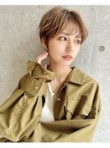 ショートレイヤー×アッシュベージュ