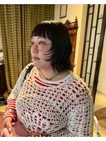 グッドフェローズ キタホリエ(GoodFellas kitahorie) ダークレイヤーミディアムで小顔見せスタイルハイトーン艶感