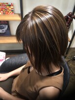 お～るうぇいず(always)&nbsp;ミディアムヘア筋感ケアブリーチハイライトミルクティーベージュ