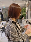 くびれレイヤー/オリーブベージュ/顔周り/シースルー/渋谷