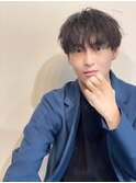 マッシュサイドグラデーション前下がりスパイラルパーマ